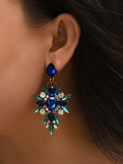 Rhinestone Decor Drop Earrings