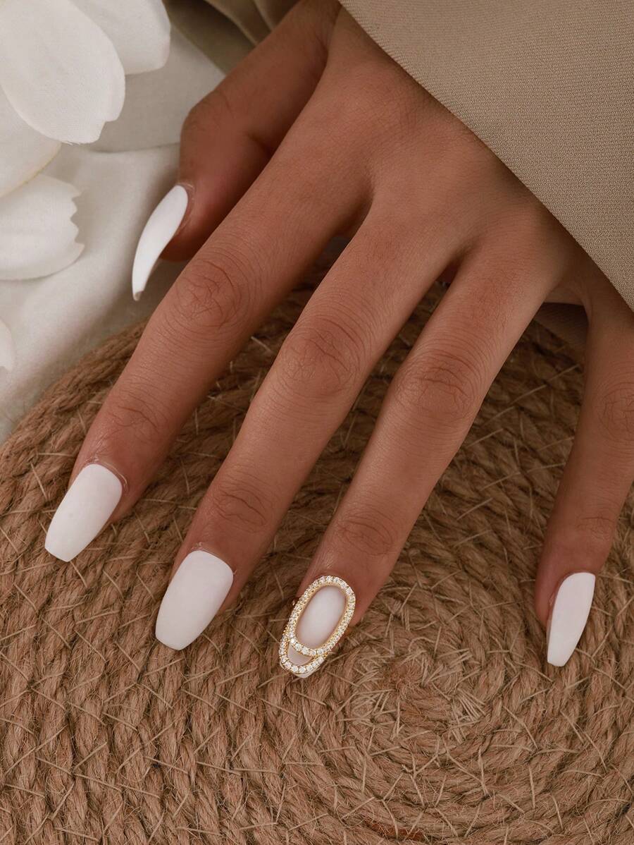 1件夏季海滩、婚礼、毕业典礼、音乐节美甲戒指 - 彩色 - 查看 1