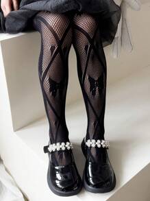 Bebé niñas 1 par Medias con patrón de mariposa para diariamente - Negro - Ver 4