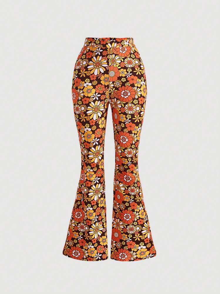 SHEIN MOD Pantalon évasé à imprimé floral