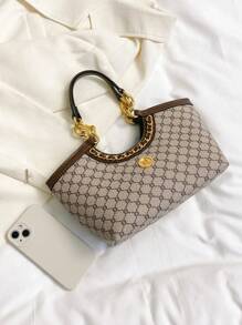 European and American fashion light luxury versatile women's shoulder bag cross-body tote bag - Khaki - View 6