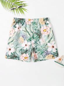 小男童熱帶圖案泳褲