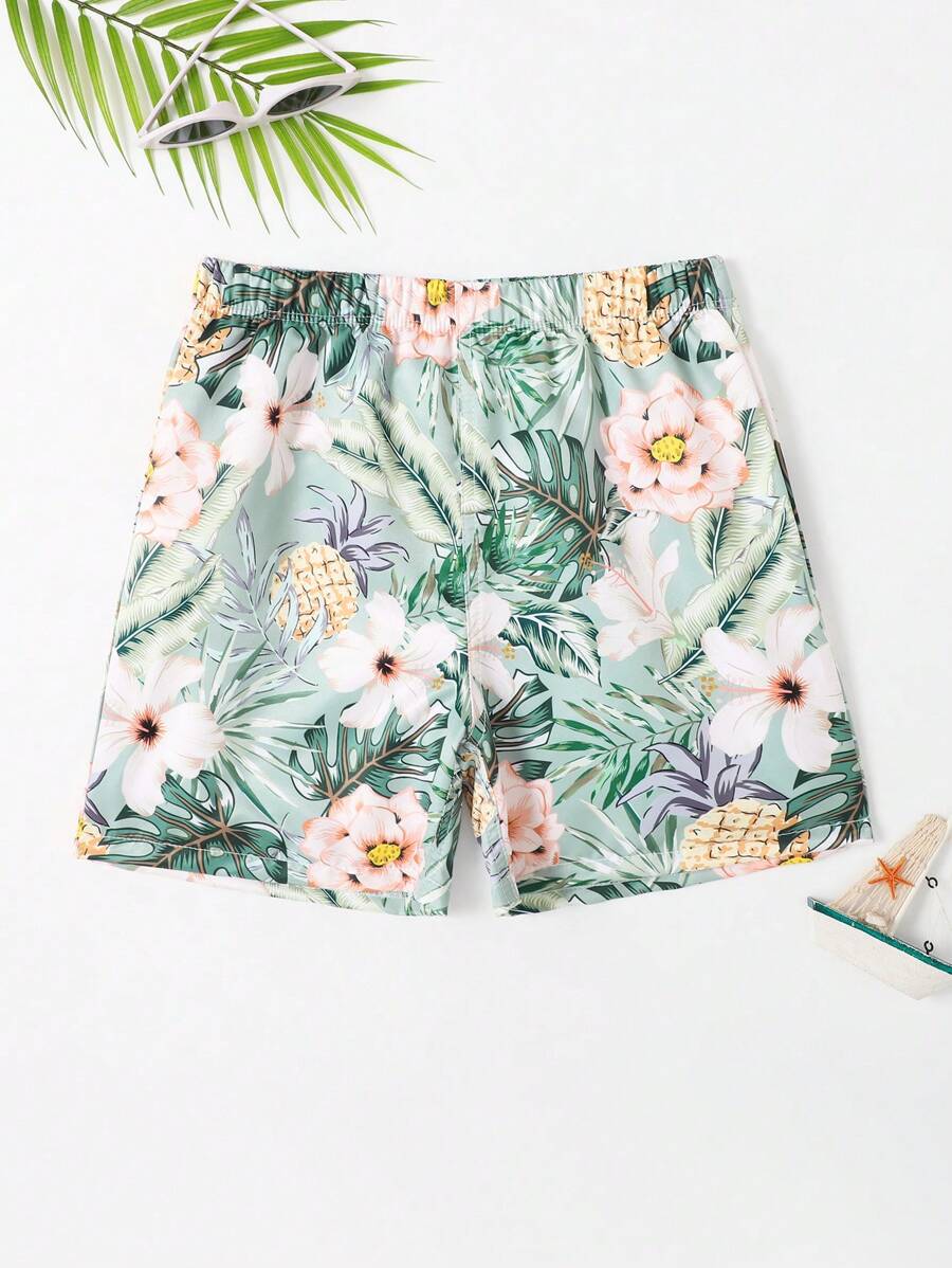 小男童熱帶圖案泳褲