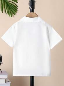 SHEIN 小男童椰子樹和字母圖案襯衫