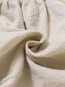 SHEIN Infant Baby Girls Casual All-Match Minimalist Cute Sweet Bubble Shorts, Soft Comfortable Woven Fabric Suitable For Babies' Everyday, Outdoor Activities, Holiday, Spring/Summer Wear - Apricot - View 5