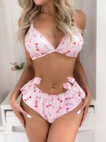 SHEIN Cartoon Graphic Lingerie Set - Baby Pink - View 6