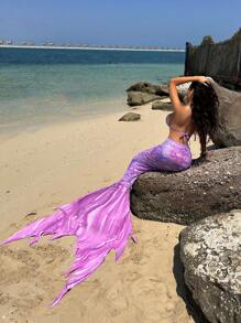 Fish Tail Design Bikini Set For Summer Beach - Multicolor - View 2