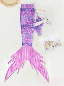 Fish Tail Design Bikini Set For Summer Beach - Multicolor - View 6