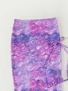 Fish Tail Design Bikini Set For Summer Beach - Multicolor - View 7