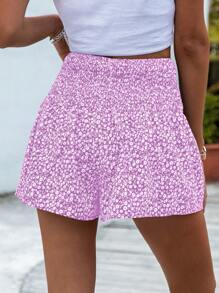 SHEIN LUNE 碎花闊腿短褲 - 紫丁香色 - 查看 2