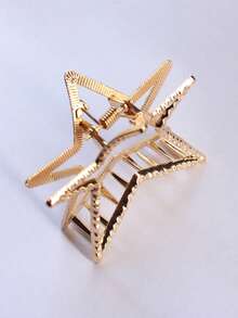 1入組女士紋理質感星形設計時尚髮爪適用於頭髮裝飾用品