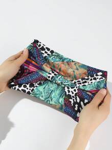 1pc Women Marble & Leopard Print Casual Hair Band For Spring - Multicolor - View 2