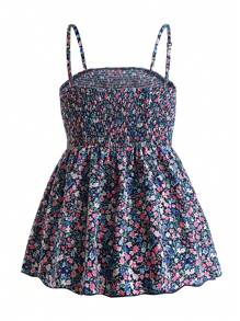 SHEIN LUNE Áo hai dây Plus Size Dải chun Họa tiết hoa Boho - Nhiều màu - Xem 2