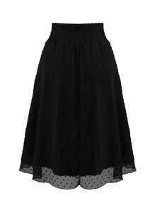 SHEIN Unity Váy Plus Size Dải chun màu trơn Giải trí - màu đen - Xem 2