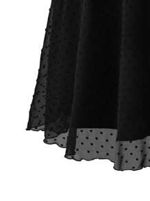 SHEIN Unity Váy Plus Size Dải chun màu trơn Giải trí - màu đen - Xem 4