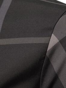 Calvornis Men Plaid Print Graphic Colorful Formal Long Sleeve Shirt For Boyfriend Gift - Black - View 5