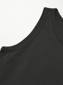 SHEIN Girls Solid Smock Dress - Black - View 3