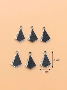 6 Cái/bộ Hình Học Kim Cương Giả Trang Trí Tự Làm Mặt Dây Chuyền Trang Sức Cho Vòng Cổ Làm - màu đen - Xem 3