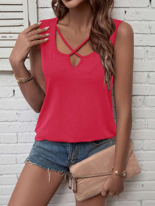 SHEIN LUNE Criss Cross Tank Top SHEIN UK