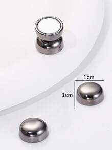 2入組男士極簡袖扣 - 黑色 - 查看 3