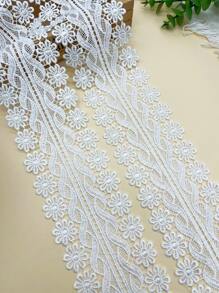 1入組花卉刺繡DIY織帶花邊 - 白色 - 查看 1