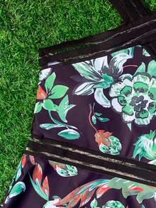 Bañador una pieza con estampado floral de malla en contraste - Multicolor - Ver 4