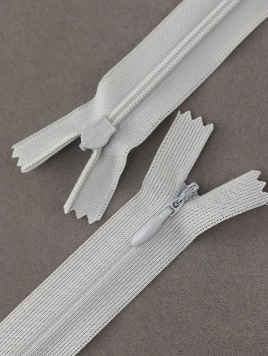 5入組素色縫紉拉鍊 - 淺灰色 - 查看 1