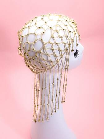 1入組鏤空流蘇新娘派對頭髮配飾金色