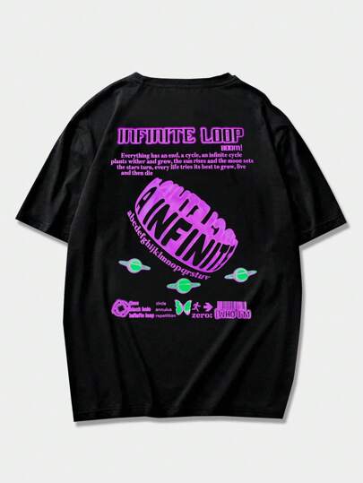 Street Life Hombres Camiseta con estampado de slogan