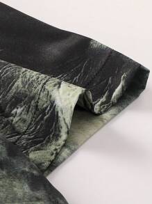 ROMWE MEN Street Life Nam Đồ họa Nút Lên Áo sơ mi - màu đen - Xem 6