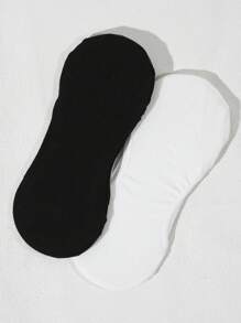 2 Đôi Tất Phối Ren Cổ Vớ Vô Hình Cho Nữ - Đen và trắng - Xem 2