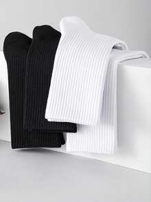 4 perechi de șosete casual solide pentru femei