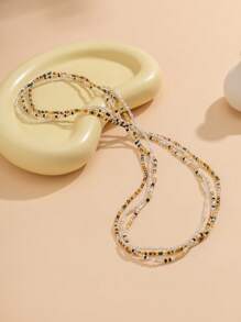 3入組復古多色珠鍊多層肚腰鏈,適用於女性假日休閒沙灘性感身體珠寶,假色珍珠隨機 - 彩色 - 查看 5