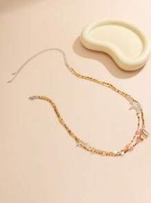 Chiếc Thời Trang Cổ Điển Pha Lê Nhân Tạo & Vỏ Mặt Dây Chuyền Chuỗi Vòng Eo Nhiều Lớp Đính Hạt Cầu Vồng, Bữa Tiệc Bãi Biển Gợi Cảm Của Phụ Nữ - Nhiều màu - Xem 3