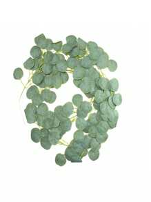 1pc Artificial Eucalyptus Leaf Wreath, Green Polyester Fake Leaf Garland, For Party Decor