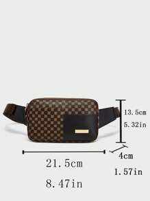 女式幾何印花PU單肩袋，時尚時尚的斜挎包，適合旅行，非常適合騎馬