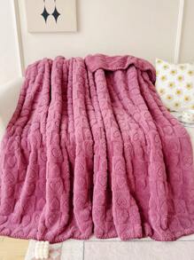 1 Trái Tim Búi Sang Trọng Ném Chăn Hồng Mềm Mại Chăn Nỉ, Nhà - Màu Hồng Tươi - Xem 1