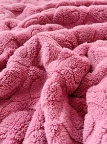 1 Trái Tim Búi Sang Trọng Ném Chăn Hồng Mềm Mại Chăn Nỉ, Nhà - Màu Hồng Tươi - Xem 2