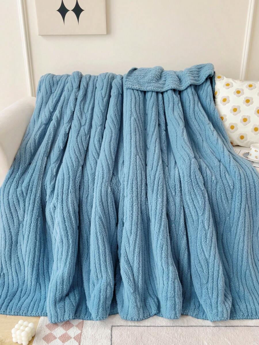 條紋毛毯 - 藍色 - 查看 1