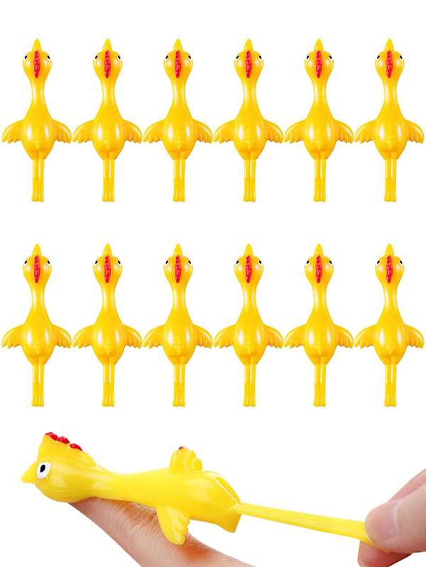 12pcs Sling Shot Chicken Catapult Toy Flying Chicken Toy For Party Gift
