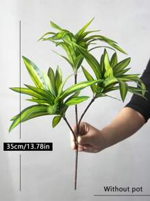 1株简约黄色人造植物，仿真叶子，适用于家居装饰、花园装饰、户外植物、园艺、假花 - 黃色 - 查看 4