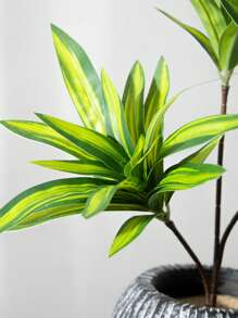 1株简约黄色人造植物，仿真叶子，适用于家居装饰、花园装饰、户外植物、园艺、假花 - 黃色 - 查看 5