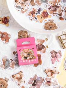 46 piezas Pegatina teddy con patrón de oso clasificado dulce multipropósito para DIY cuenta de mano - Multicolor - Ver 5