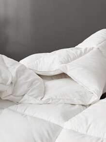 1pc Solid Color White Quilted Quilt, Modern Soft Bedspread For Bedroom - White - View 6