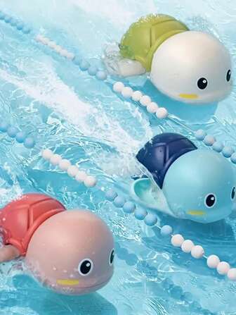 Niños 1 pieza Juguete de baño con dibujos animados tortuga diseño de color al azar