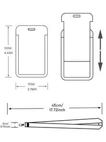 1入組卡通熊貓圖案卡套帶掛繩可愛便攜式滑蓋推拉式卡套適合上班族、學生 - 彩色 - 查看 3