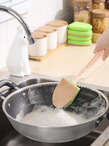 1入組簡約綠色長柄清潔刷家用多功能洗碗刷 - 綠色 - 查看 7