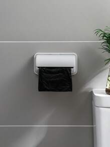 1pc Punch Free Light Grey Trash Bag Storage Box, ABS Garbage Bag Storage Box For Household - Light Grey - View 5