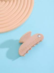 1入組女士水鑽裝飾字母細節半圓形造型時尚髮爪適用於日常 - 彩色 - 查看 4