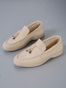 女性金屬裝飾平底時尚戶外仿麂皮平底鞋